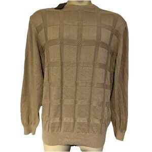 New Mens Cotton Viscose Pullover Crew Neck Puntodue Sweater Large Tan New Italy